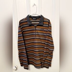 Northface Men's Sweatshirt‎ Quarter Zip Gray Strip XL